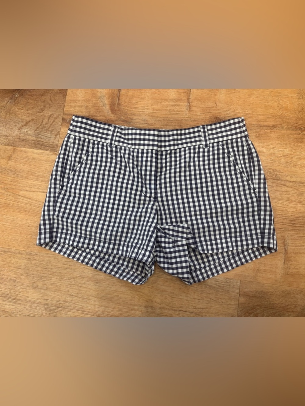 J.Crew Women’s Navy & White Gingham Button-Up Shirt
